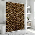 thumbnail image 6 of Brown Leopard Print Shower Curtain, Waterproof Shower Curtains for Bathroom, Classic Abstract Animal Patterned Washable Fabric Bathtub Curtain Set Bath Decor with 12 Hooks Extra Long 72"x96", 6 of 8