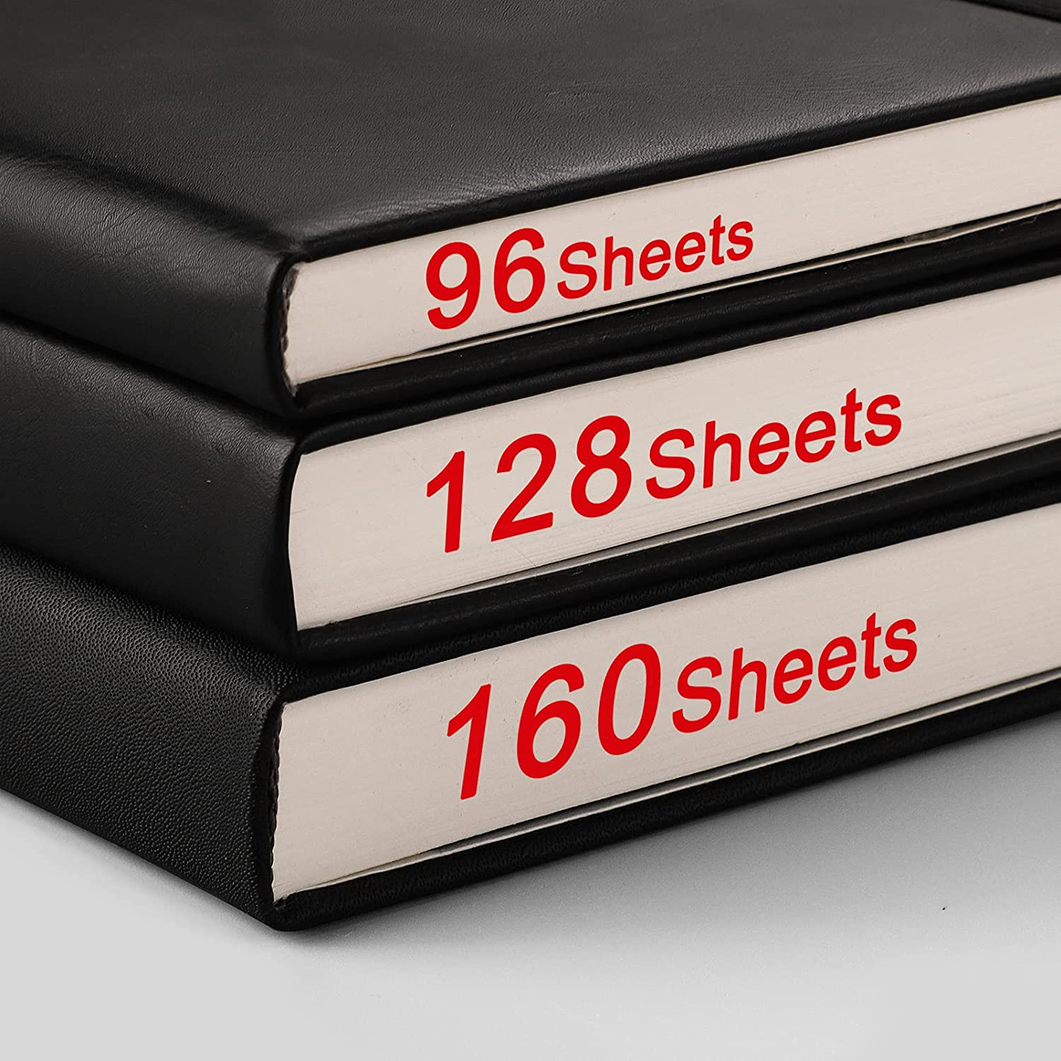 Thick Journal Lined Notebook - 320 Numbered Pages A5 College Ruled Notebook for Writing, 100gsm Lined Paper, Leather Hardcover, for Women Men Work Office School, 5.75'' X 8.38''-Dark Blue