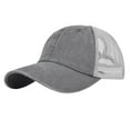 thumbnail image 2 of IDALL Baseball Cap Trucker Hat Mens And Womens Denim Retro Washed And Old Destroyed Peaked Cap Splicing Solid Color Baseball Cap Snapback Hats for Men Hats for Men Gray One Size, 2 of 5