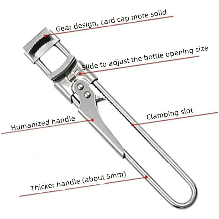 Topincn Jar Opener Adjustable Stainless Steel Can Openers Manual Bottle Lids Off Cover Remover Tin Gripper Easily Opens