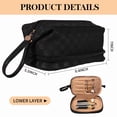 thumbnail image 2 of Bolsa de maquillaje Abiudeng, grande, impermeable para mujer, color negro, 2 of 6