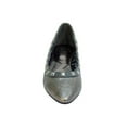 thumbnail image 2 of FUZZY Emily Women Wide Width Pointed Toe Square Studded Top Liner Slip-On Flats PEWTER 9, 2 of 6