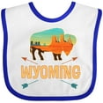 thumbnail image 3 of Inktastic Wyoming Vacation Buffalo Silhouette Boys or Girls Baby Bib, 3 of 4