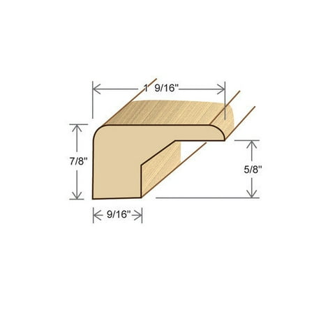 Moldings Online 0.88'' x 1.56'' x 78'' Square Nose