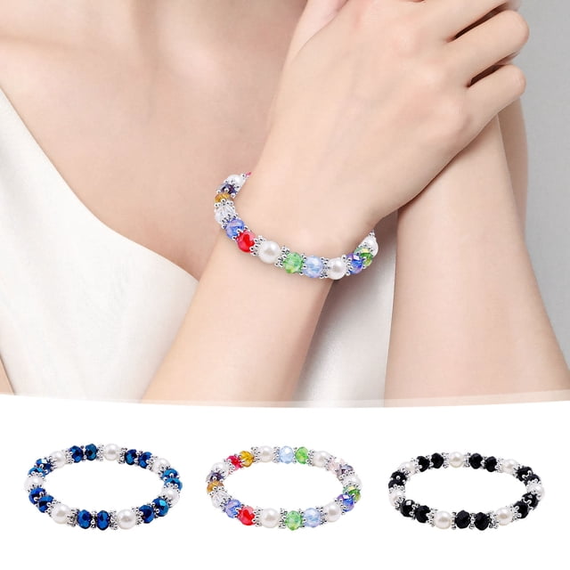 Pulsera de cristal - Pulsera ajustable con cristales premium, joyería elegante con cadena de mano para mujer