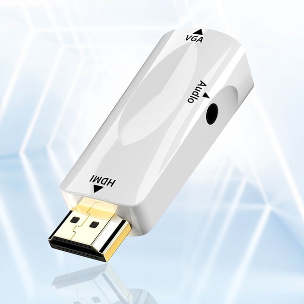 Adaptador HDMI macho a VGA hembra Convertidor de video Cable de salida de audio de 3,5 mm Compatible con computadoras de escritorio, portátiles, Ultrabooks, Chromebook, monitores, proyectores y más