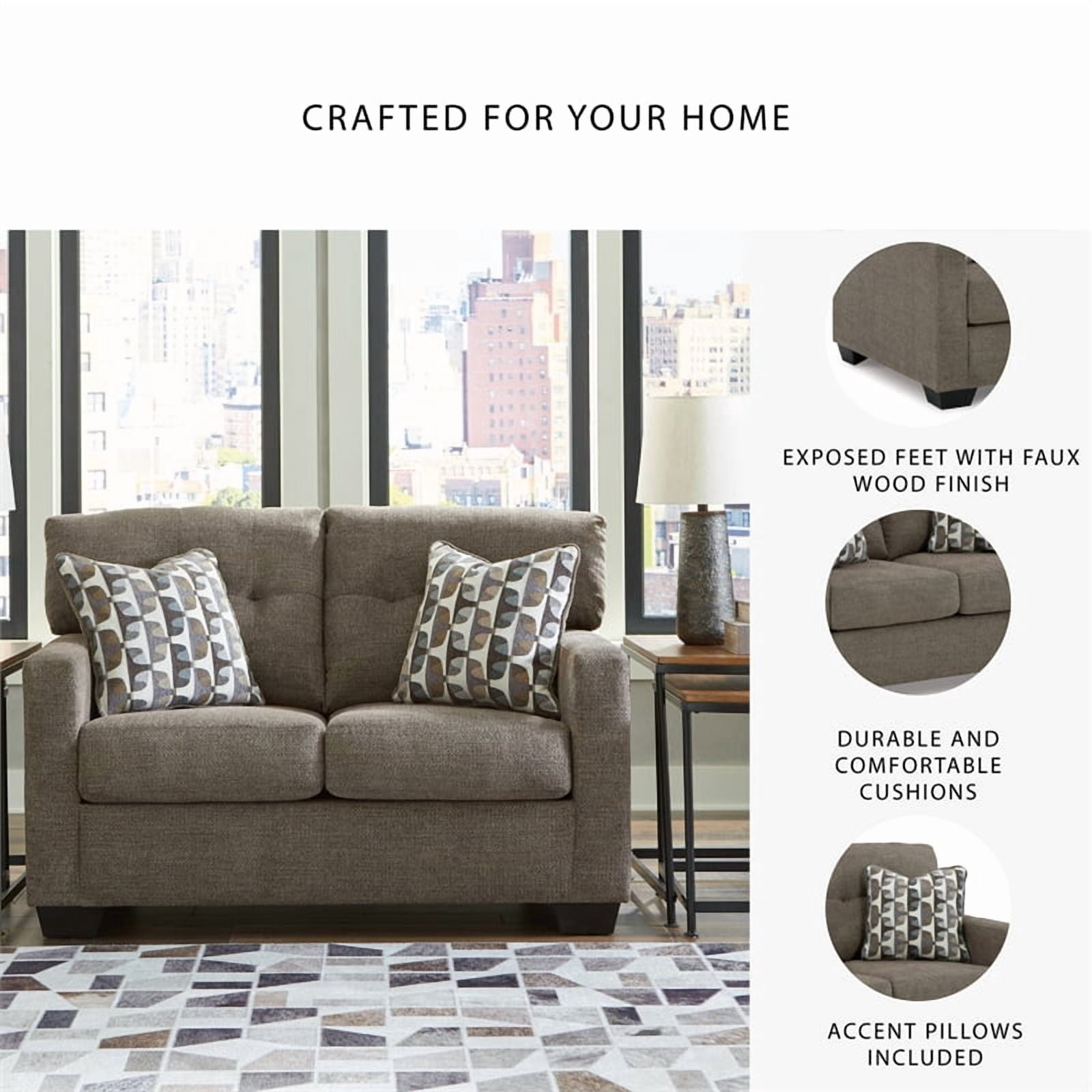 Signature Design by Ashley Mahoney Chocolate Loveseat