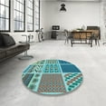 thumbnail image 3 of Ahgly Company Indoor Square Patterned Turquoise Green Area Rugs, 7' Square, 3 of 6