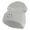 Heather Grey, variant on Small Soccer Ball Sports Iron on Patched 12 Inch Long Knitted Beanie - Black OSFM