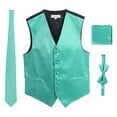 thumbnail image 2 of Cravate Formelle en Satin 4pc pour Hommes et Poche Carrée, Menthe, 2X Grande, 2 of 4
