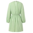 thumbnail image 4 of Fshinging Women Summer Dresses Sexy Long Sleeve V Neck Waist Casual Loose Flowing Mini Gift Dress, 4 of 7