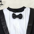 thumbnail image 6 of LIIPEE Boys Onesie Spring Autumn Soft Casual Long Sleeve Notched Bow Tie Gentleman Dress Tuxedo Jumpsuit Leisure Party One-Pieces,Black,0-3 M, 6 of 6