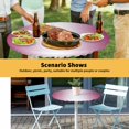 thumbnail image 6 of Elastic Fitted Round Tablecloth, Rose Red Ombre Waterproof Stretch Table Cover for 45"-54" Tables, Pink White Gradient Modern Abstract Art Washable Outdoor Tablecloths for Patio, Picnic, Camping, 6 of 9