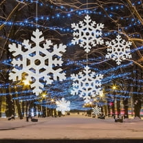 Tyidzon 5Pc Christmas Snowflake Ornaments, Christmas Tree Decorations Snowflake New Year Christmas Gifts for Home Holiday Party Indoor Winter Wonderland Decor