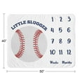 thumbnail image 4 of Sweet Jojo Designs Baseball Patch Red White and Blue Fleece Milestone Baby Blanket 3 Piece Set, 4 of 6