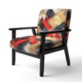 thumbnail image 3 of Designart "Angle Profond en Rouge et Noir II" Chaise d'Appoint Rembourrée Abstraits Rouges - Fauteuil Moderne pour Chambre, 3 of 7