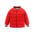thumbnail image 2 of NAISIBABY Boys Girls Puffer Jackets, Solid Color Button Winter Warm Kids Cotton-padded Coat Red 8-10T, 2 of 3