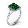 thumbnail image 2 of 2.00 carat Emerald Cut Emerald and Diamond Halo Bridal Set in 10k White Gold, 2 of 3