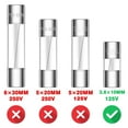 thumbnail image 2 of 2.5A 125V Glass Fan Fuse Christmas Light Fuse 3.6x10 MM 2.5 Amp 125 Volt 0.14x0.39 Inch Fast-Blow Mini Fuses 2.5AMP 125Volt F2.5AL125V Fusible for Fan Plug (Pack of 50 Pcs), 2 of 4