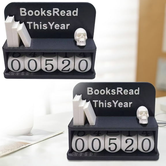 Liulin Books Read This Year Counter, Book Tracker for Reading Goal, Book Counter Sign for Home Library Decor, Gifts for Book Lovers, Readers and Teachers, Bookshelf Accessories, 3.9" x 3", Black