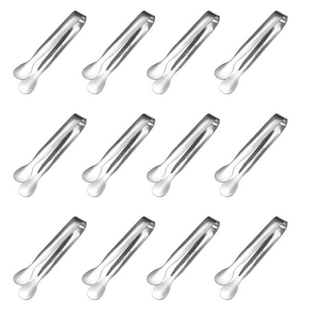 

12pcs/pack Stainless Steel Cake For Bar Mini Ice Tong Food Clip Sugar Party