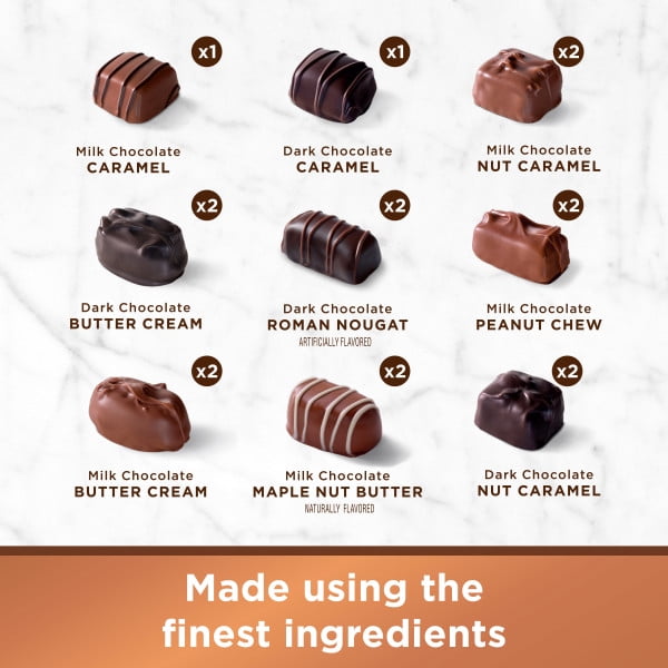 RUSSELL STOVER Assorted Milk & Dark Chocolate Gift Box, 16 oz. (≈ 28 pieces)