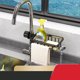 thumbnail image 3 of Organizador de fregadero de cocina, soporte de almacenamiento para grifo con ganchos para esponjas y cepillos, instalación sin taladro, bandeja de goteo para secar, ahorro de espacio para el baño y e, 3 of 5