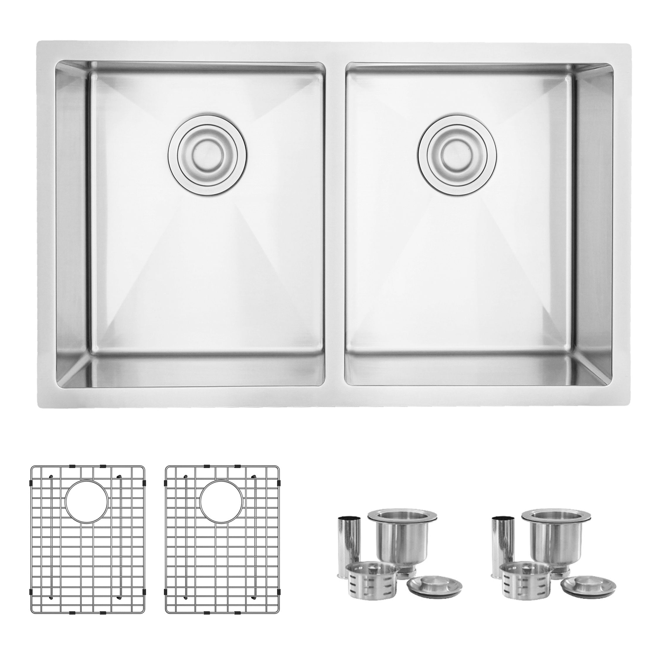 Stylish 30 Inch Double Bowl Undermount And Drop In Stainless Steel Kitchen Sink Walmart Canada