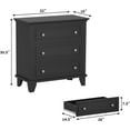 thumbnail image 2 of Commode à 3 Tiroirs pour Chambre, Commode en Bois Noire pour Chambre, Petites Commodes Rustiques Table de Nuit Armoire de Rangement en Bois pour Salon, 2 of 6