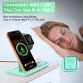 thumbnail image 3 of Cshidworld Wireless Charger, 18W 3 in 1 Wireless Charging Station for iPhone 17 16e 15 14 13 12 Pro, Fast Charger Stand for iWatch SE 9-11 6-8 2-5, AirPods 4/3/2/Pro, Samsung Galaxy Seires (Green), 3 of 9