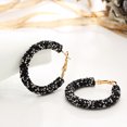 thumbnail image 6 of Ayyufe Women Rhinestone Inlaid Geometric Big Round Drop Hoop Earrings, 6 of 7