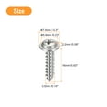 thumbnail image 2 of ST3.5x16x7.5mm Phillips Pan Head Self-tapping Screw with Washer, 100pack 304 Stainless Steel Wood Screw (Silver), 2 of 6