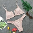 thumbnail image 6 of MSJUHEG Bikinis Set,Thong Bikini Sets for Women,Spaghetti Straps,Bralette Bikini Set,Knot Front,Thong String 2 Piece Bikini Set,Push Up Khaki L, 6 of 6