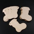 thumbnail image 2 of 10pcs Wooden Embellishments Christmas Decoration Stocking Pattern Pendant with Hemp Ropes, 2 of 6