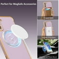 thumbnail image 5 of Magnetic Case for Samsung Galaxy S21 FE 5G Case[Compatible with MagSafe] Cute Plating Love Hearts Pattern Case,Soft Shockproof TPU Bumper Protective Cover for Women Girls,Light Purple, 5 of 14