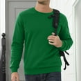 thumbnail image 5 of Men's Warm Crewneck Sherpa Lined Fleece Sweatshirt Pullover Tops Green XL, 5 of 7