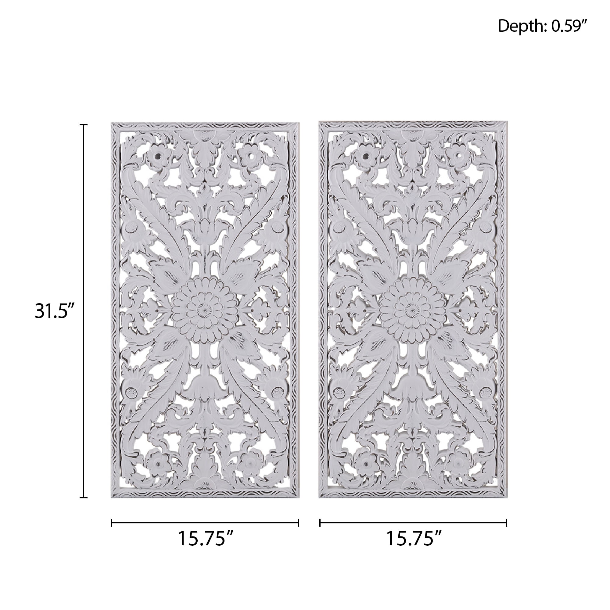 MAYEERTY 2-Piece Carved Wood Wall Decor Set