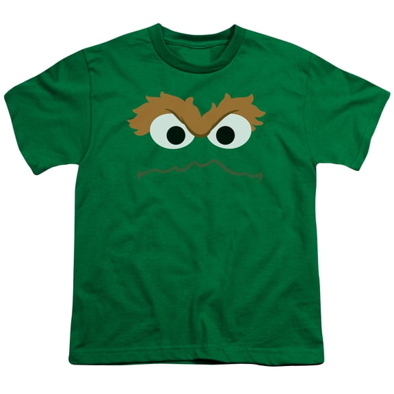 Sesame Street - Oscar Face - Youth Short Sleeve Shirt - Large