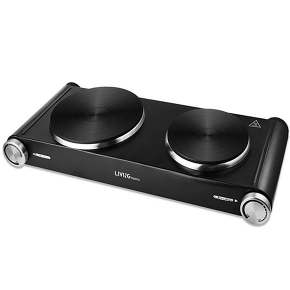 Double Countertop Cooktop Burner, 1800W Electric Hot Plates Compatible for All Cookwares