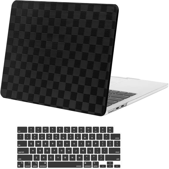 MOSISO Compatible with MacBook Air 13 inch Case M5/M4/M3/M2,PU Leather Coated Plastic Hard Shell&Keyboard Cover for MacBook Air 13.6