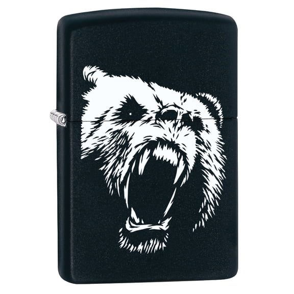 Zippo Lighter: Grizzly Bear - Black Matte