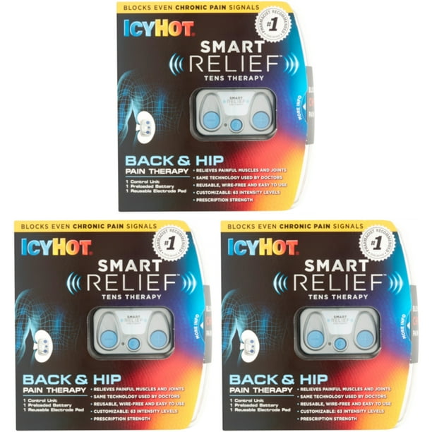 3 Pack Icy Hot Smart Relief Tens Therapy Starter Kit
