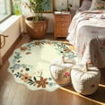 thumbnail image 4 of Moynesa 3' Floral Round Area Rug, Washable Rugs for Bedroom Ultra-Thin Soft Rug, Non-Slip Small Boho Circle Carpet for Entryway Kitchen Laundry Bathroom,Beige, 4 of 8