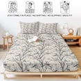 thumbnail image 5 of Twin XL Size Fitted Sheet Set - Natural Trees 2 Piece Bedding Sets 16" Deep Pocket Fitted Sheet with 1 Pillowcases, Colored Birds on Branches Retro Rustic Brushed Microfiber Hotel Luxury Bed Sheets, 5 of 9