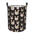 thumbnail image 1 of Balery Flowe Rooster Cesta de ropa redonda con asas, impermeable, independiente, para ropa, juguetes, dormitorio y familia-Small, 1 of 6
