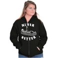 thumbnail image 4 of Funny Skeleton Thumbs Up Never Better Unisex Fleece Graphic Zip Up Hoodie Brisco Brands 3X, 4 of 5