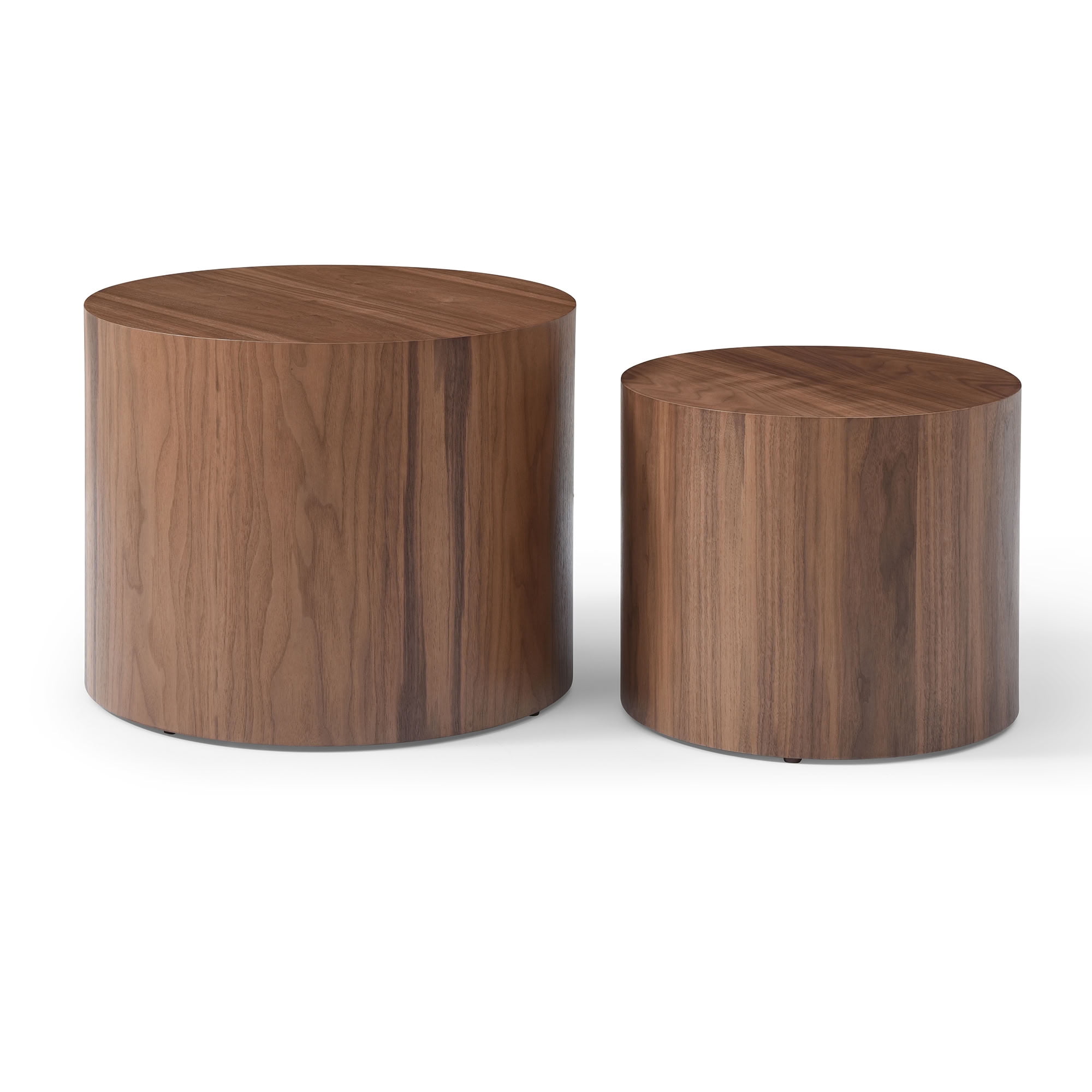 MAYEERTY Nesting Round Coffee Table Set of 2, No Assembly Accent Table for Living Room Bedroom Home Office Small Space