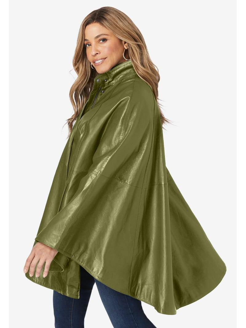 Jessica London Women's Plus Size Leather Poncho - Walmart.com