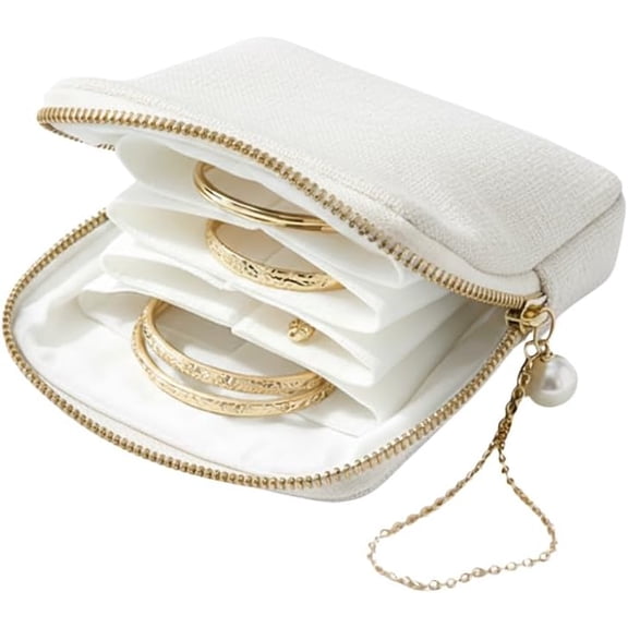 2026 New Small Travel Jewelry Case, Soft Velvet Organizer Pouch for Bangle Bracelets Large Earrings, Jewelry Zippered Pocket Case, Portable Travel Jewelry Bag