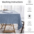 thumbnail image 3 of Waterproof Cotton Linen Tablecloths Rectangle Dining Table Cloth, Wipe Clean Indoor & Outdoor Table Cover for Buffet Party and Banquets, Wrinkle Resistant（60"x70"） Dirty Blue, 3 of 6